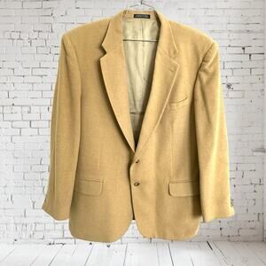 $225 Stafford Blazer Jacket Size 48L Men’s 100% Camel Hair Two Button Classic